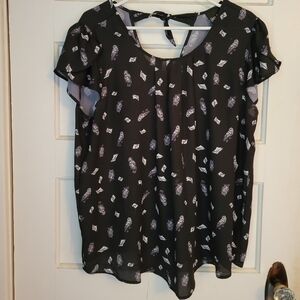 Torrid Harry Potter Owl Post Black Top